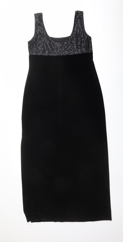 Sophia Defol Womens Black Polyester Tank Dress Size 10 Square Neck Pullover