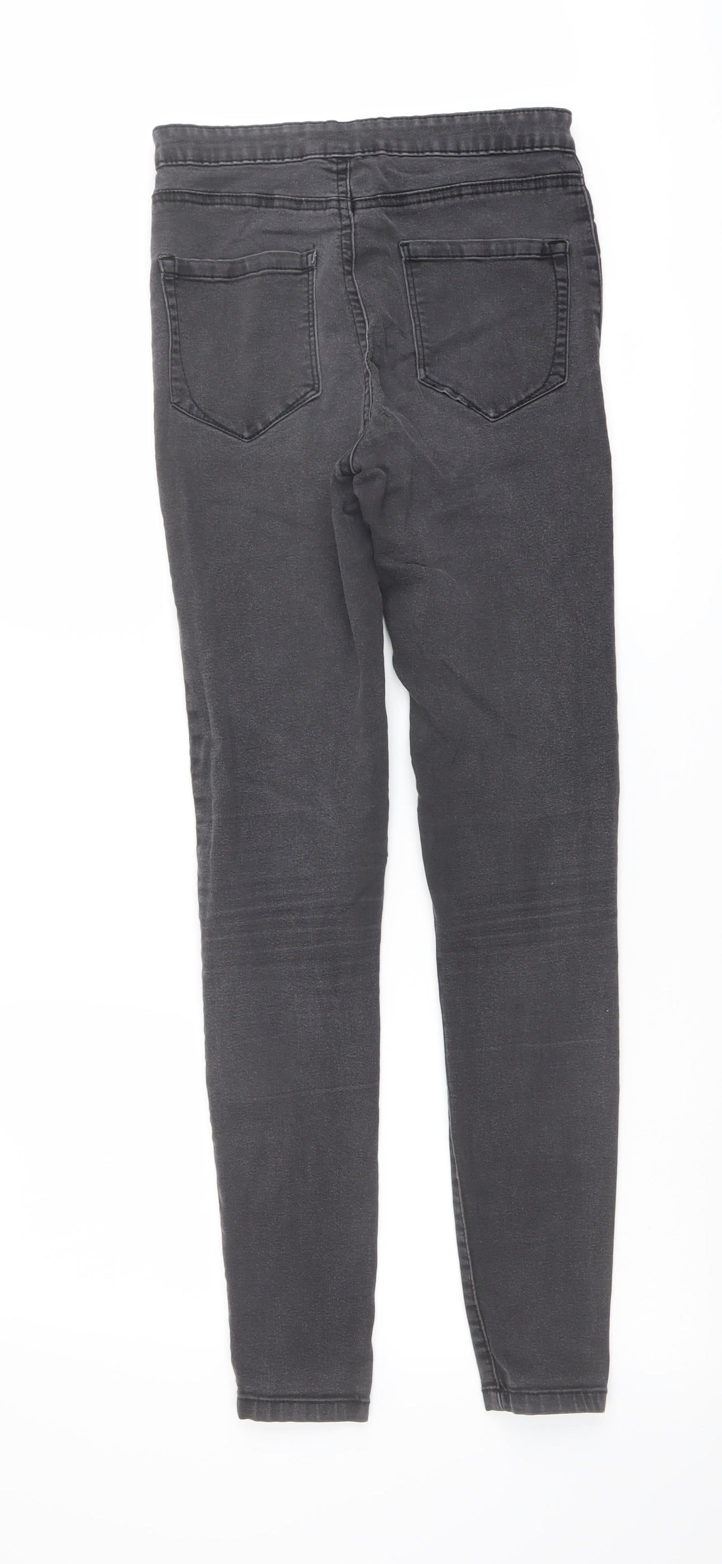 Denim & Co. Womens Grey Cotton Skinny Jeans Size 10 L29 in Regular Button