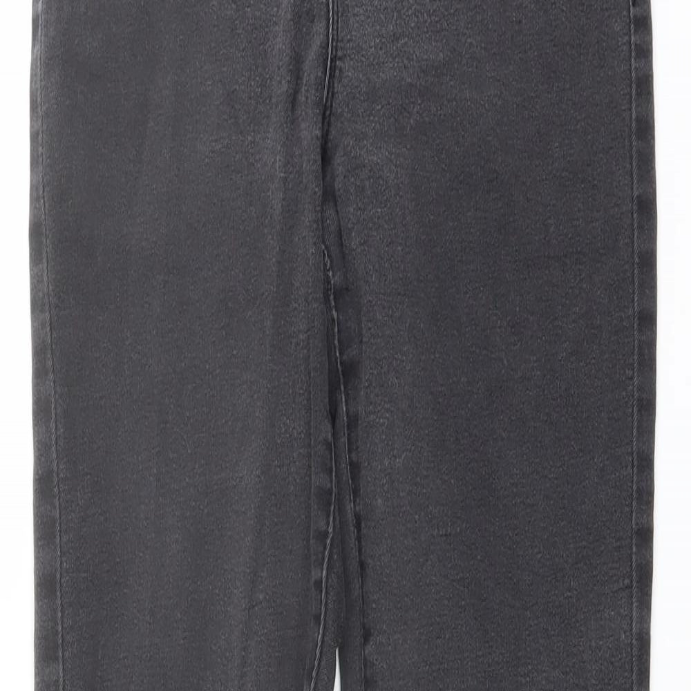 Denim & Co. Womens Grey Cotton Skinny Jeans Size 10 L29 in Regular Button