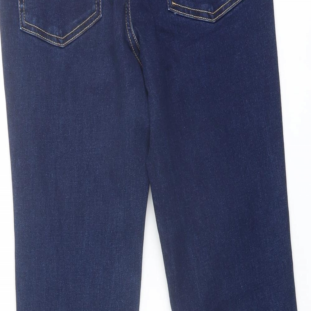TU Womens Blue Cotton Straight Jeans Size 8 L24 in Regular Button