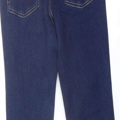 TU Womens Blue Cotton Straight Jeans Size 8 L24 in Regular Button