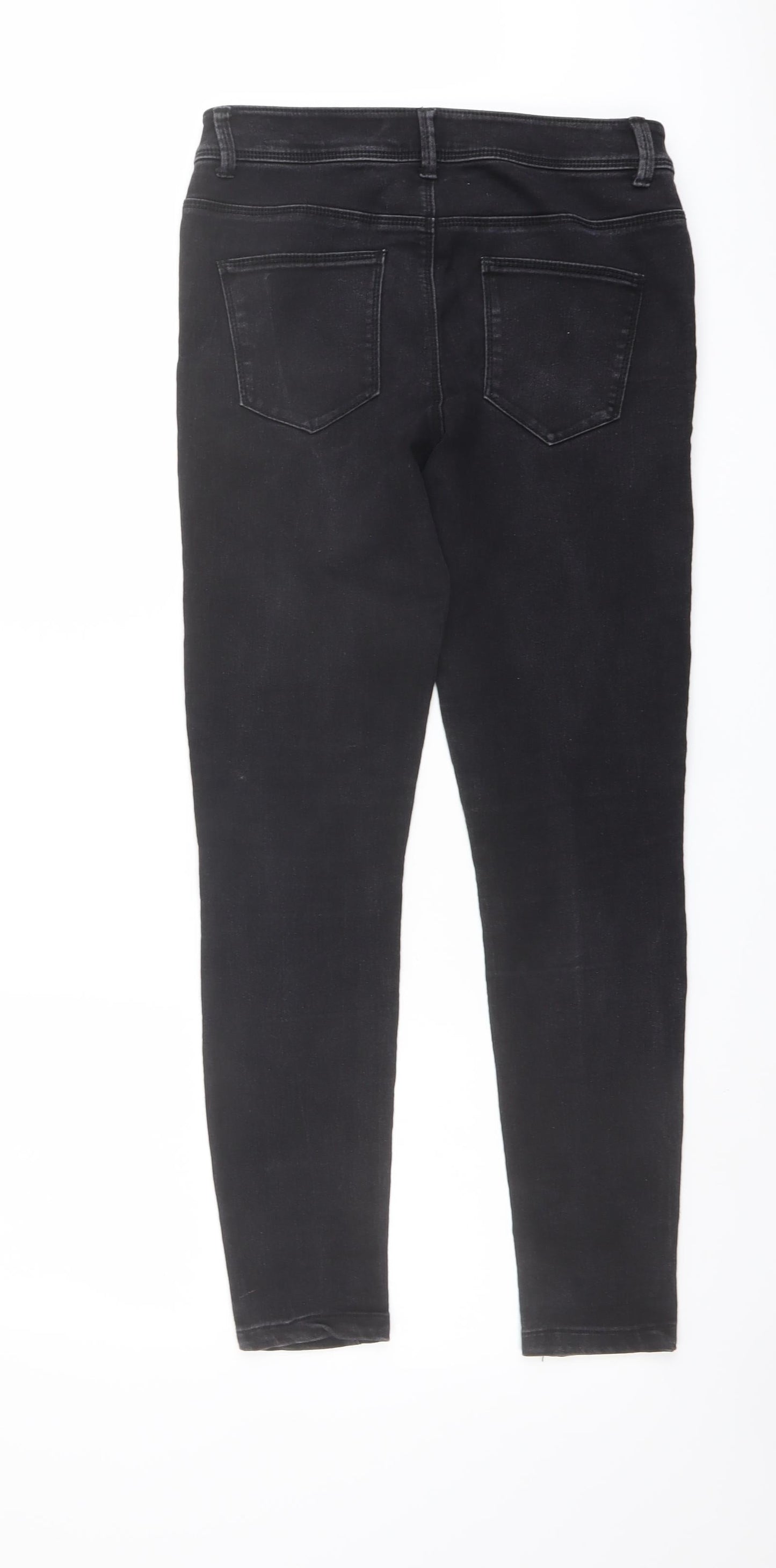 Denim & Co. Womens Black Cotton Skinny Jeans Size 10 L27 in Regular Button