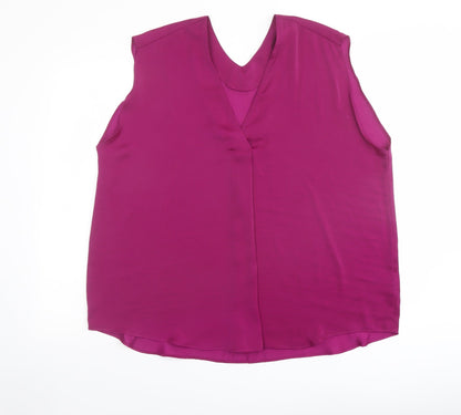 Womens UK Size 20 Marks and Spencer Purple Basic Blouse