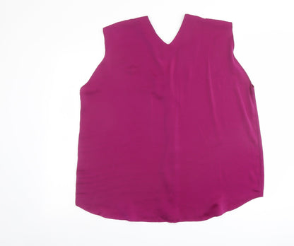 Womens UK Size 20 Marks and Spencer Purple Basic Blouse