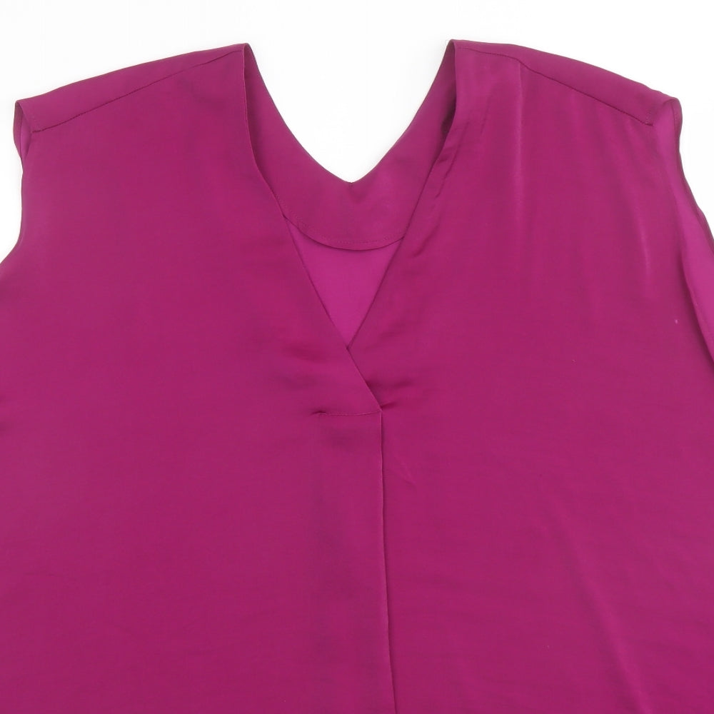 Womens UK Size 20 Marks and Spencer Purple Basic Blouse