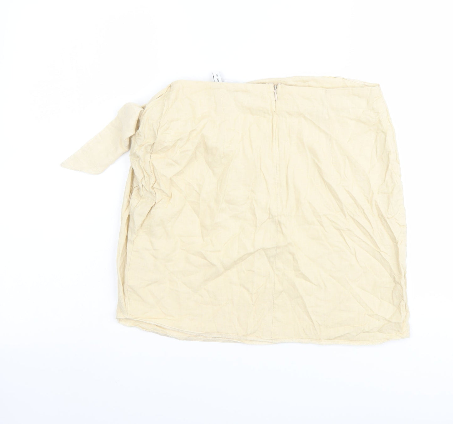 ASOS Womens Beige Viscose Mini Skirt Size 8 Zip