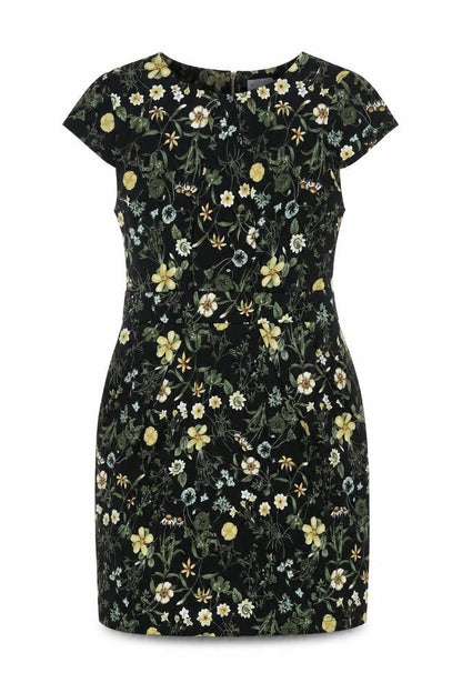 Blue Vanilla Womens Multicoloured Floral Polyester Shift Size 10 Round Neck Zip