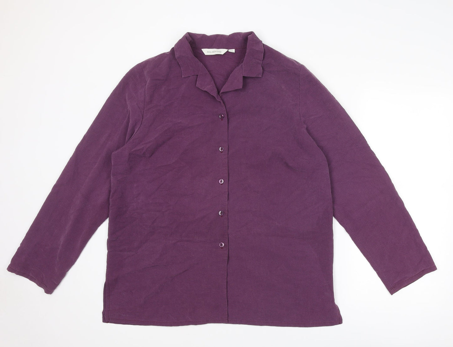 Womens UK Size 16 Holmewood Purple Basic Button-Up