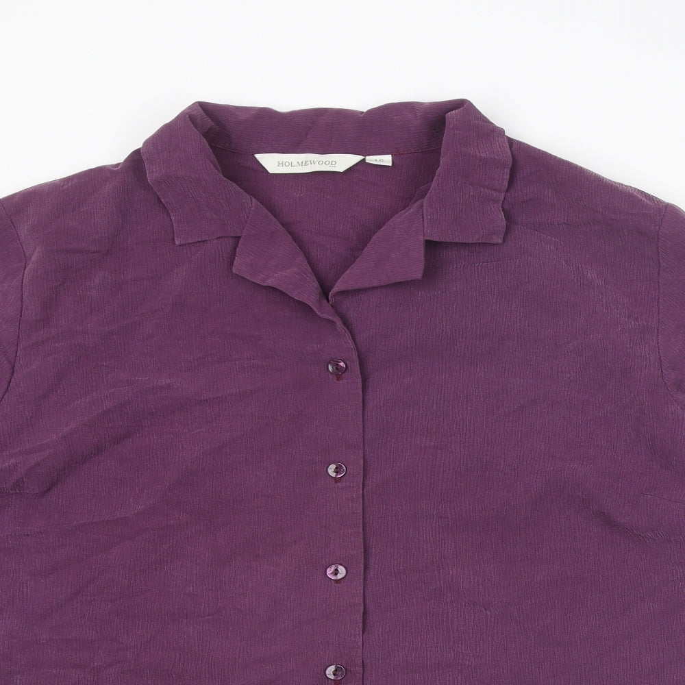 Womens UK Size 16 Holmewood Purple Basic Button-Up