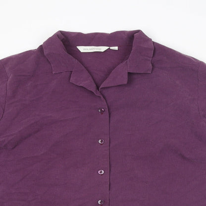 Womens UK Size 16 Holmewood Purple Basic Button-Up