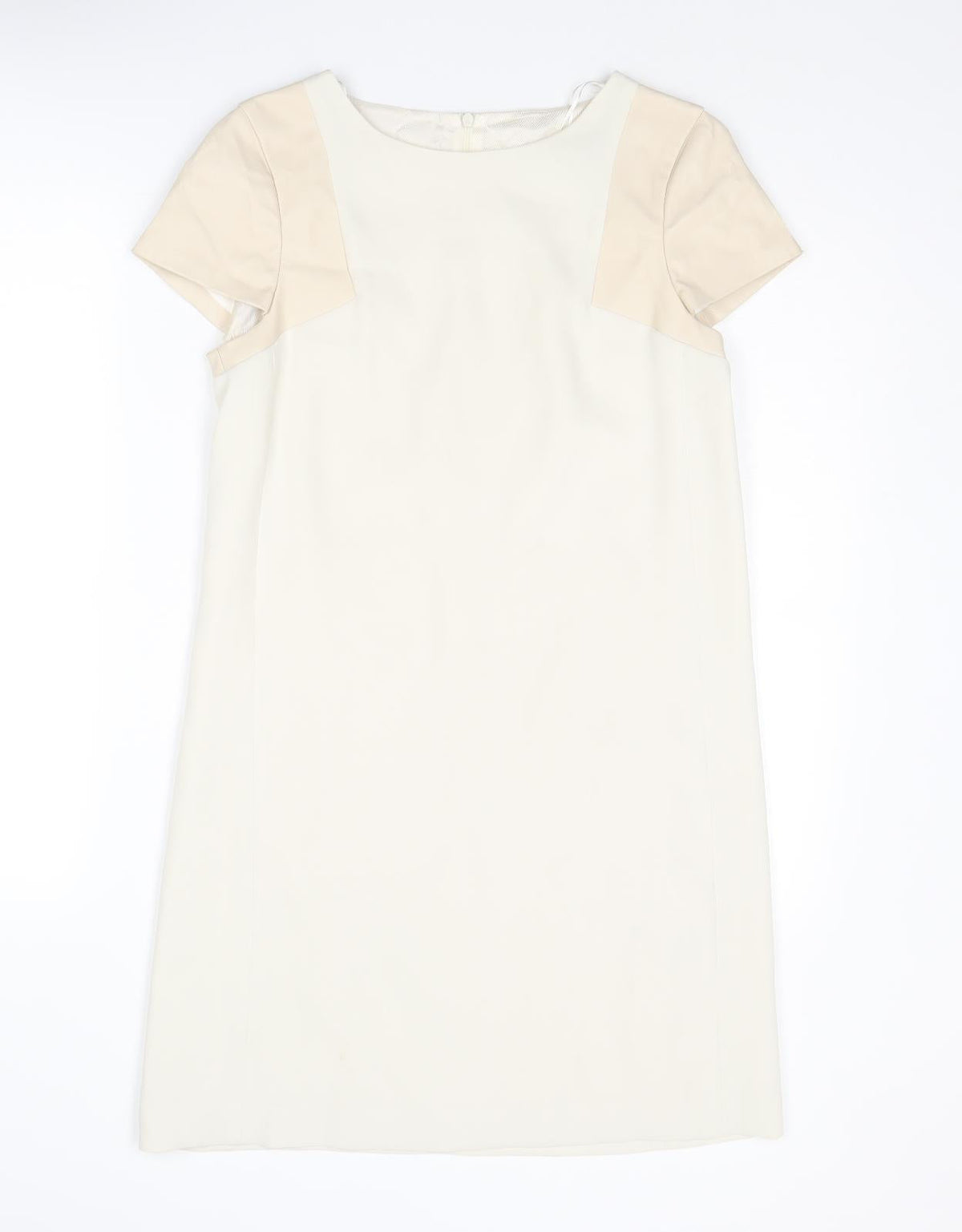Zara Womens Ivory Polyester A-Line Size XS Round Neck Zip