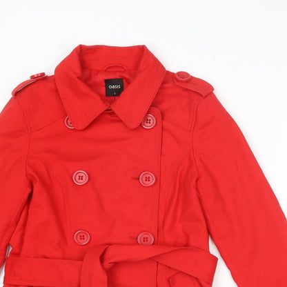 Oasis Womens Red Jacket Size S Button