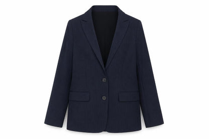 Marks and Spencer Womens Blue Pinstripe Polyester Jacket Suit Jacket Size 10