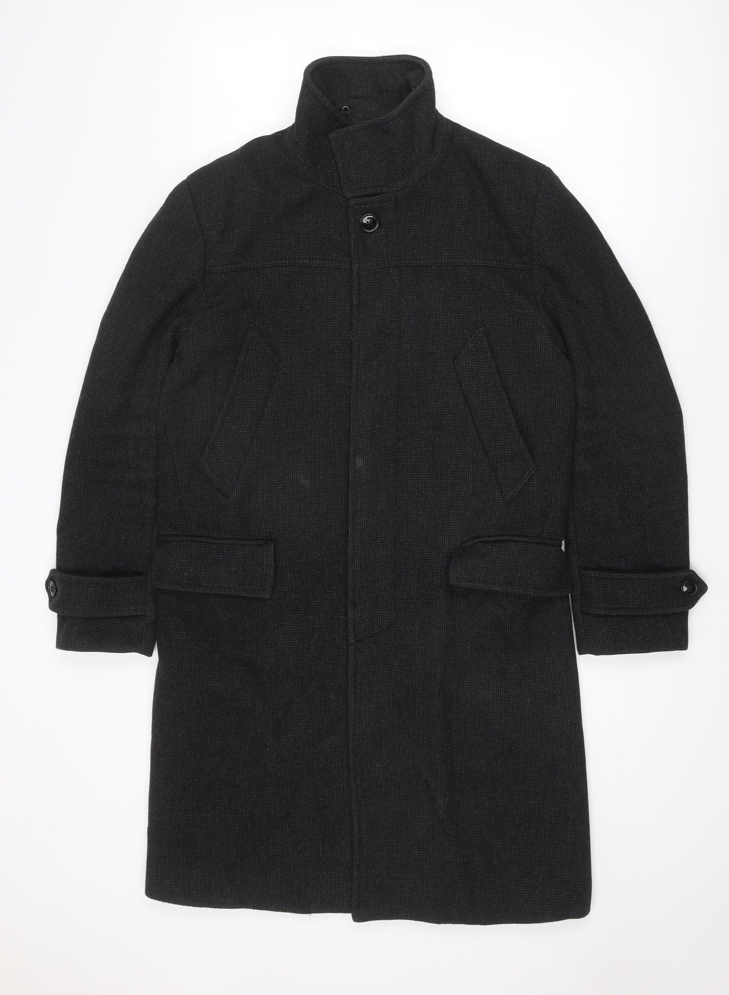 Mens UK Size M H&M Black Overcoat