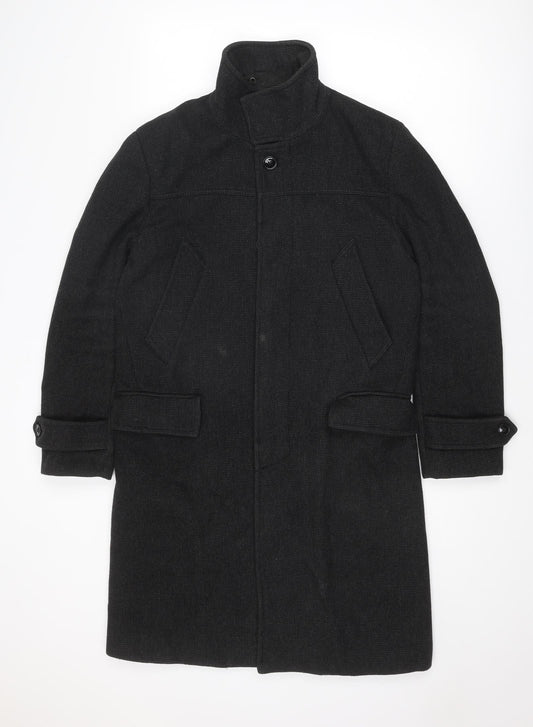 Mens UK Size M H&M Black Overcoat