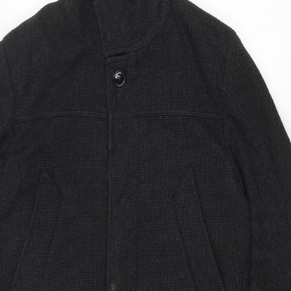 Mens UK Size M H&M Black Overcoat