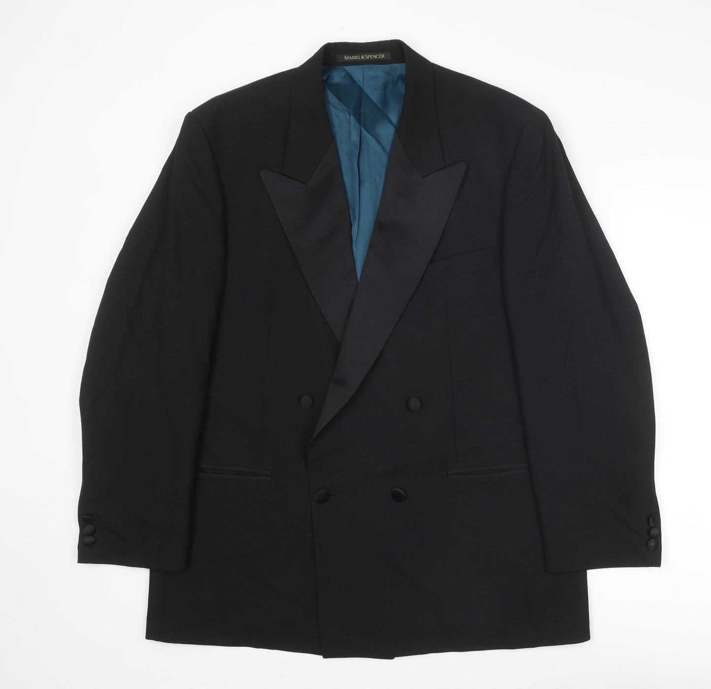 Mens UK Size 42 Marks and Spencer Regular Black Suit Tuxedo