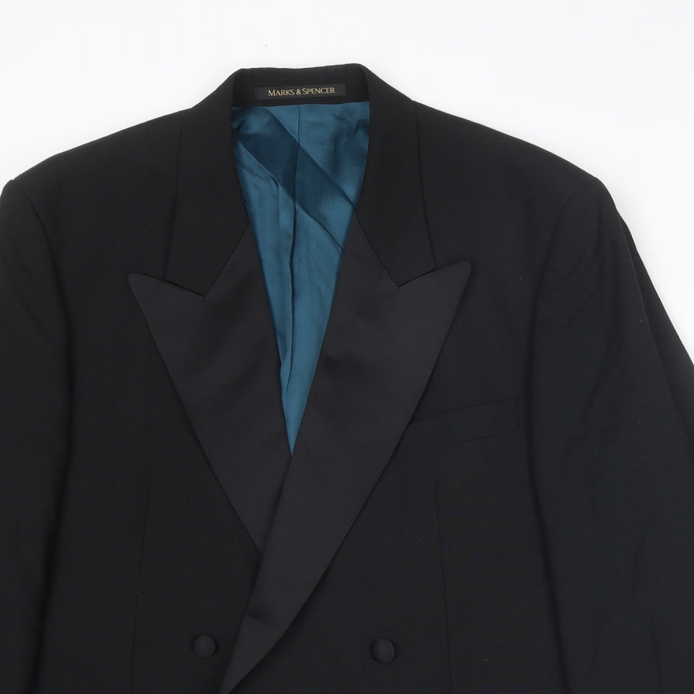 Mens UK Size 42 Marks and Spencer Regular Black Suit Tuxedo