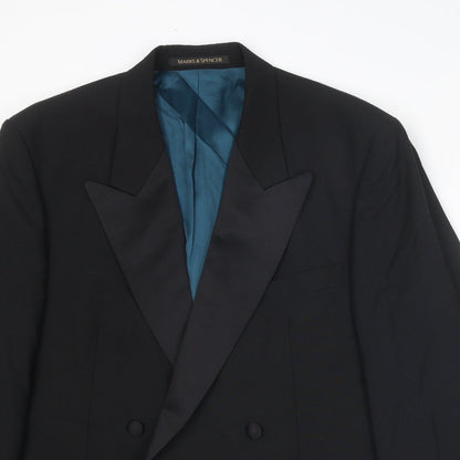 Mens UK Size 42 Marks and Spencer Regular Black Suit Tuxedo