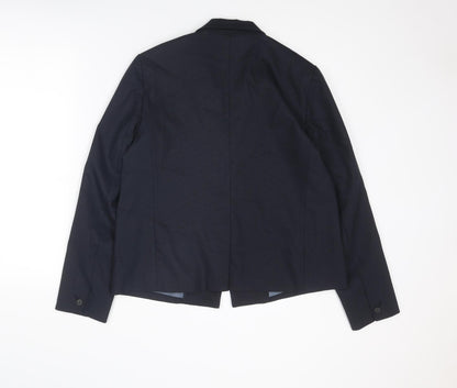 Gap Womens Blue Polyester Jacket Suit Jacket Size 14