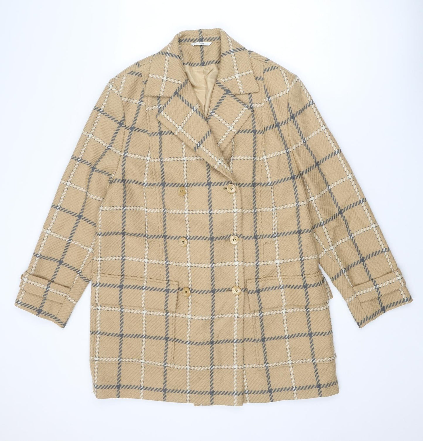 Womens UK Size 14 LUCIA Beige Overcoat
