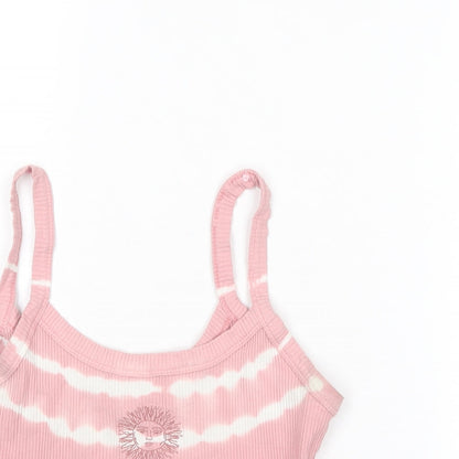 Womens UK Size M Pull&Bear Pink Cropped Tank