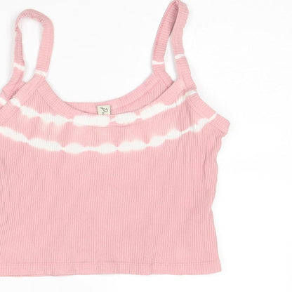 Womens UK Size M Pull&Bear Pink Cropped Tank