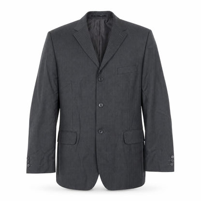 Mens UK Size 40 Pinstripe Regular Grey Suit Jacket