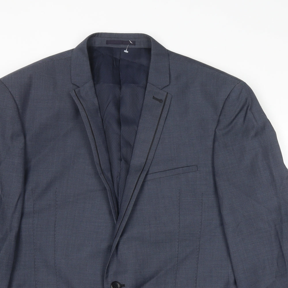 Mens UK Size 42 Marks and Spencer Regular Blue Suit Jacket