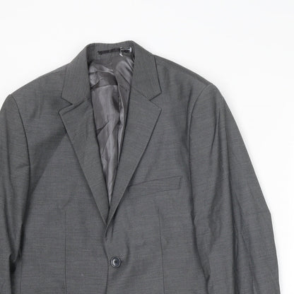 FRENCHEYE Mens Grey Wool Jacket Suit Jacket Size 36 Regular