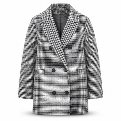 Marks & Spencer Womens Grey Geometric Pea Coat Coat Size 16 Buckle