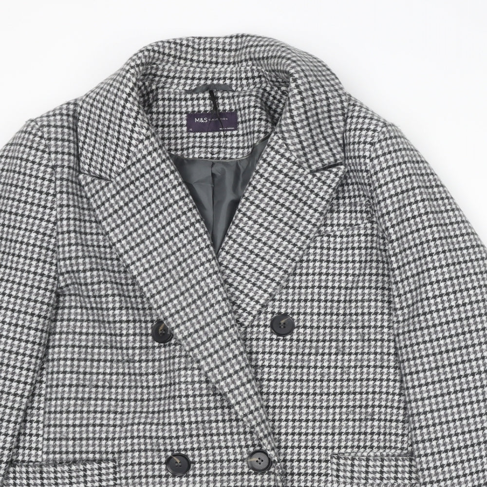 Womens UK Size 16 Marks and Spencer Grey Pea Coat