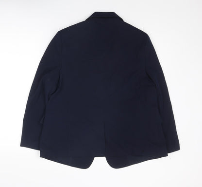 Marks and Spencer Womens Blue Polyester Jacket Suit Jacket Size 18