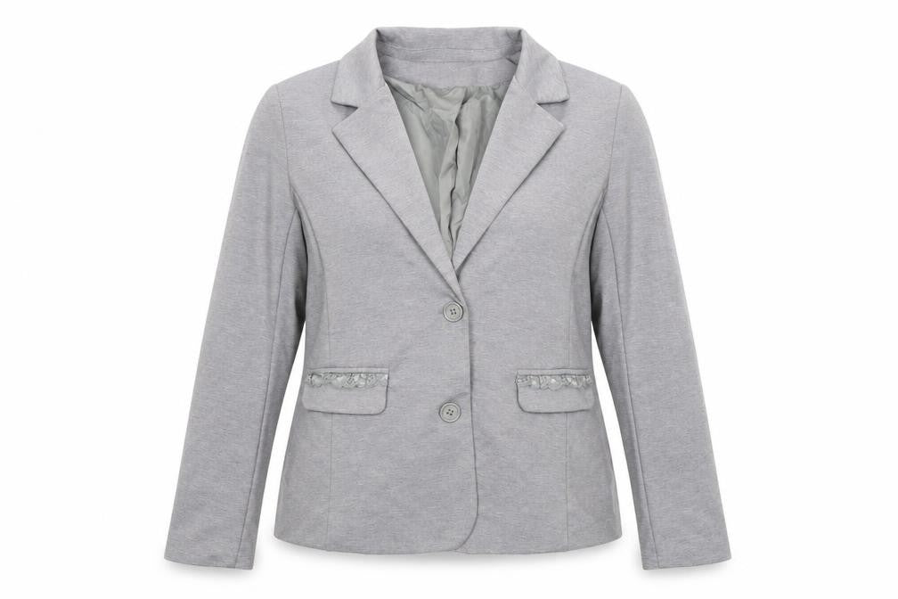 Cream Womens Grey Jacket Blazer Size XL Button