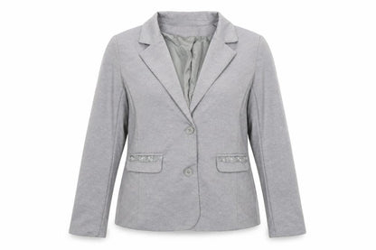 Cream Womens Grey Jacket Blazer Size XL Button