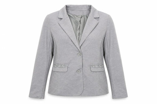 Cream Womens Grey Jacket Blazer Size XL Button