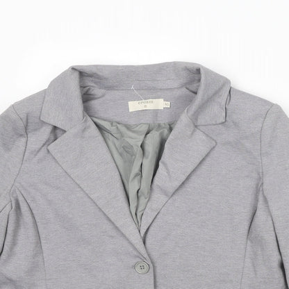 Cream Womens Grey Jacket Blazer Size XL Button