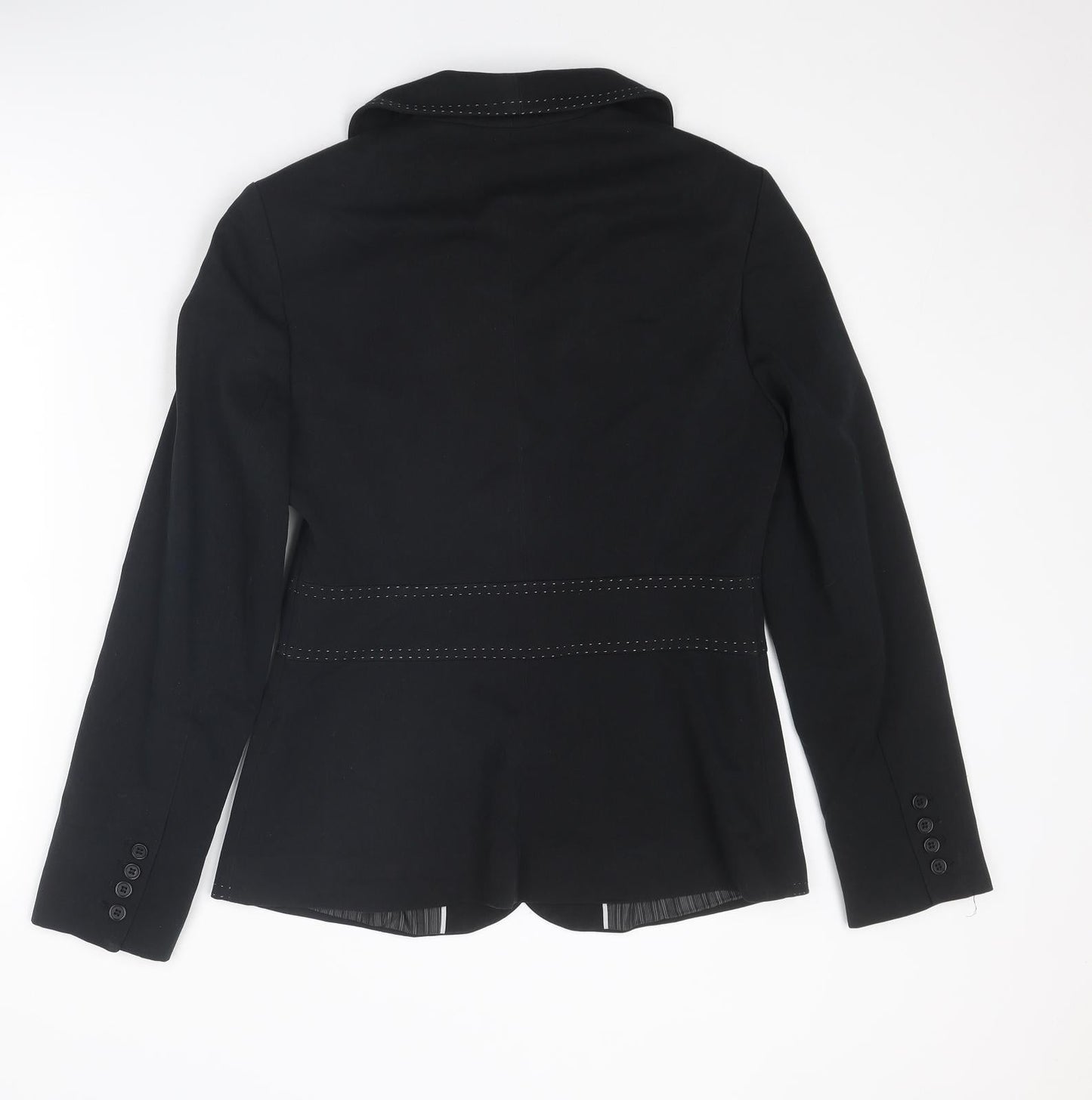 NEXT Womens Black Polyester Jacket Blazer Size 10