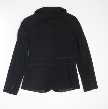 NEXT Womens Black Polyester Jacket Blazer Size 10