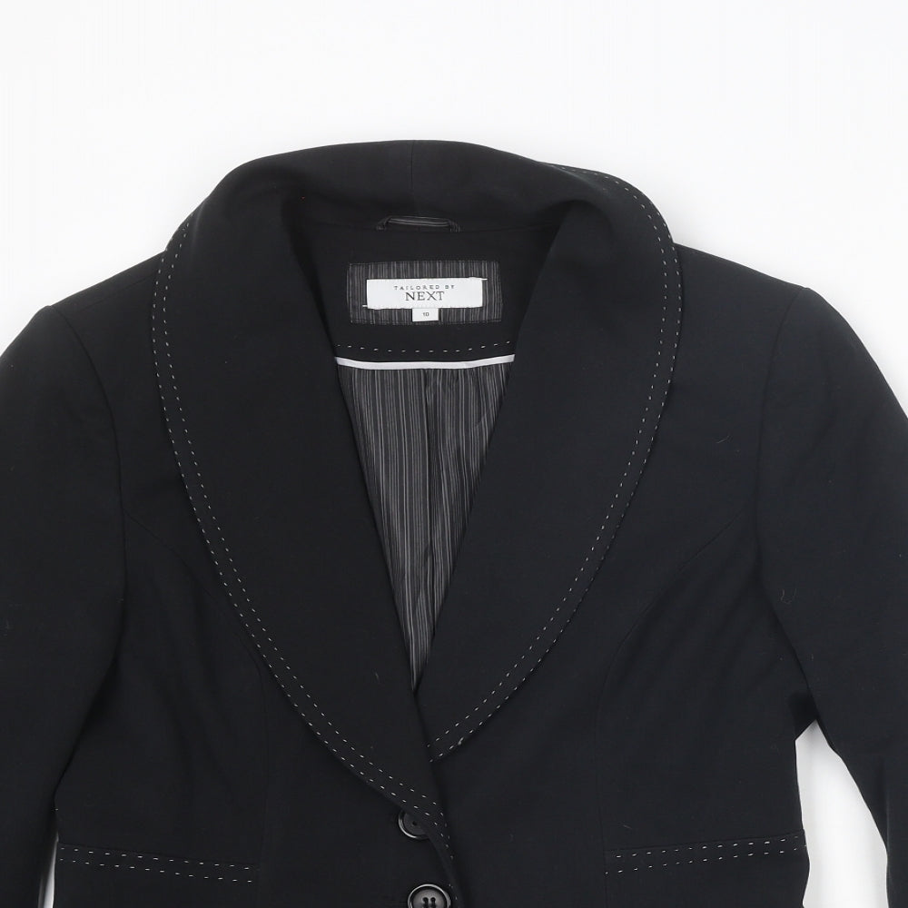 NEXT Womens Black Polyester Jacket Blazer Size 10