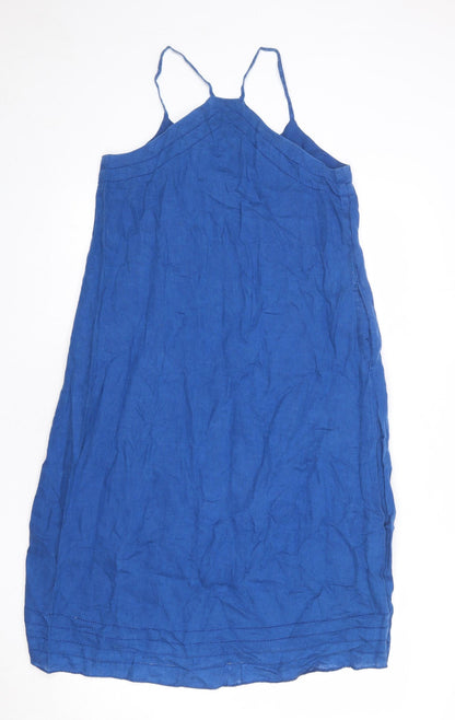 Gap Womens Blue Linen Tank Dress Size 4 V-Neck Pullover