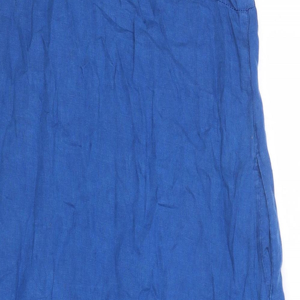 Gap Womens Blue Linen Tank Dress Size 4 V-Neck Pullover