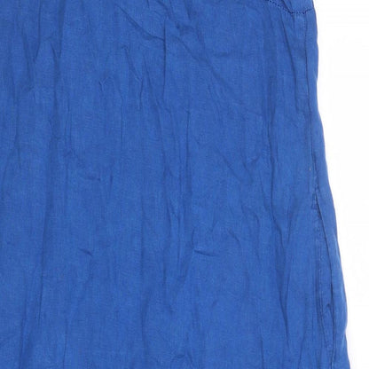 Gap Womens Blue Linen Tank Dress Size 4 V-Neck Pullover