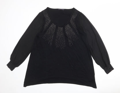 Womens UK Size 16 Marks and Spencer Black Basic Blouse