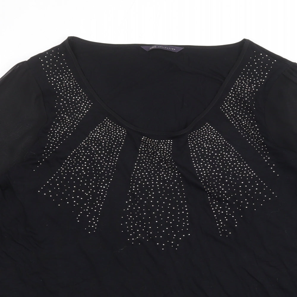 Womens UK Size 16 Marks and Spencer Black Basic Blouse