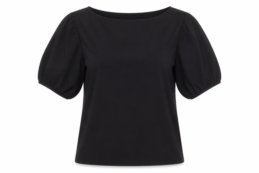 H&M Womens Black Polyester Basic Blouse Size S Round Neck