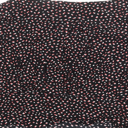 Marks and Spencer Womens Black Geometric Viscose Basic Blouse Size 18 Round Neck