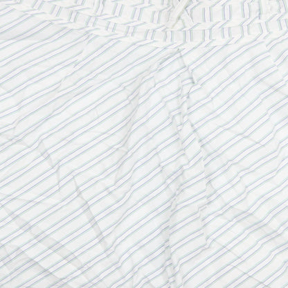 Crew Clothing Womens White Striped Cotton Swing Skirt Size 16 Button