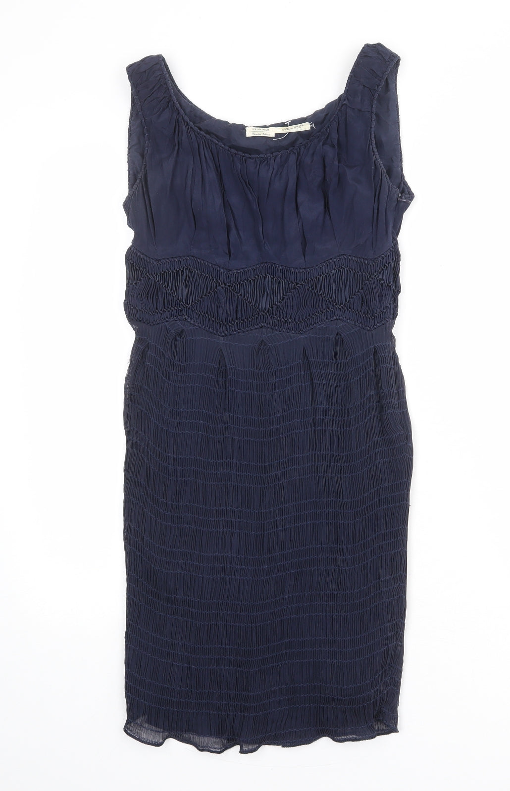 LEON MAX Womens Blue Viscose Tank Dress Size XS Round Neck Zip