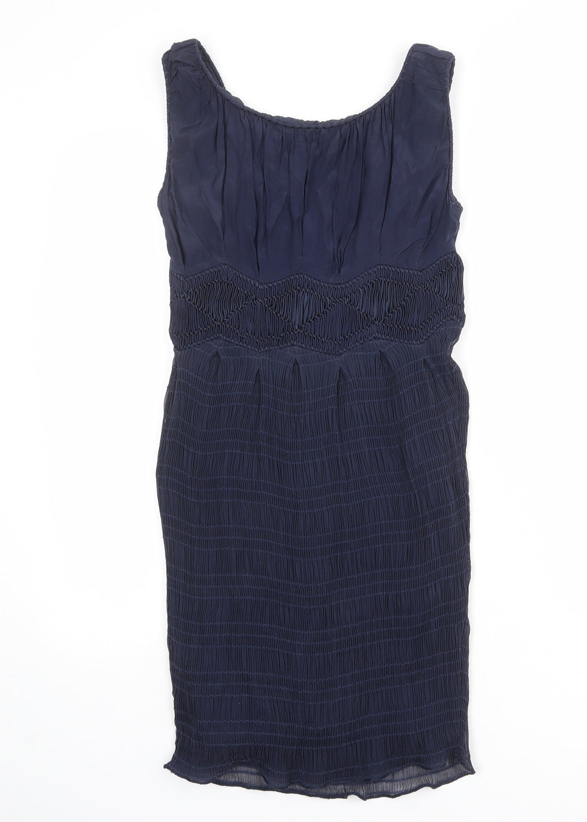 LEON MAX Womens Blue Viscose Tank Dress Size XS Round Neck Zip